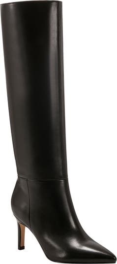 Pointed toe outlet knee high boots