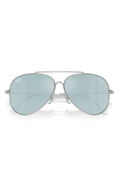 Aviator Reverse 59mm Pilot Sunglasses in Silver /Grey
