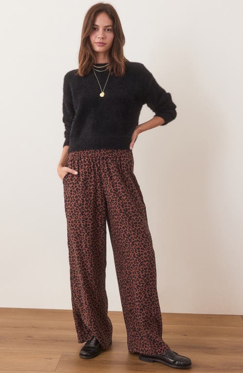 Marine Layer Allison Wide Leg Tencel® Lyocell Pants In Leopard