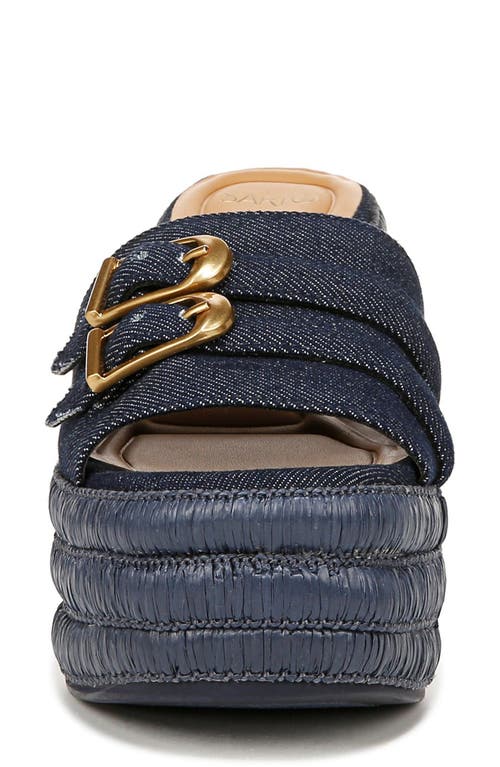 Sarto By Franco Sarto Torino Wedge Platform Slide Sandal In Denim