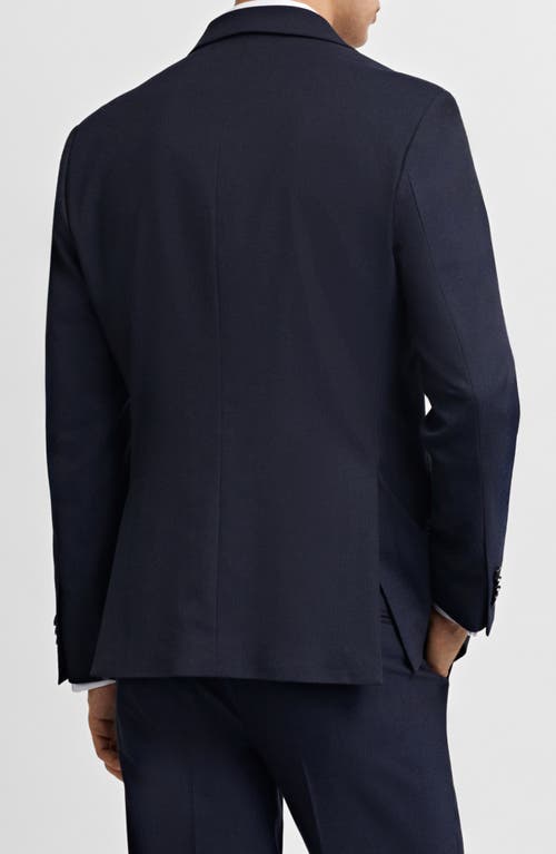 Shop Mango Slim Fit Navy Herringbone Texture Stretch Sport Coat