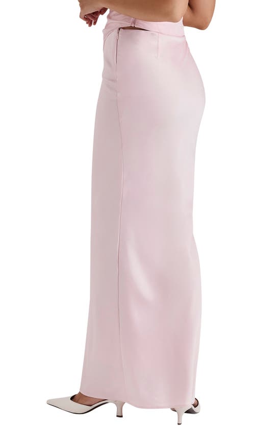 Shop House Of Cb Giuliana Stretch Satin Maxi Skirt In Pinkesque