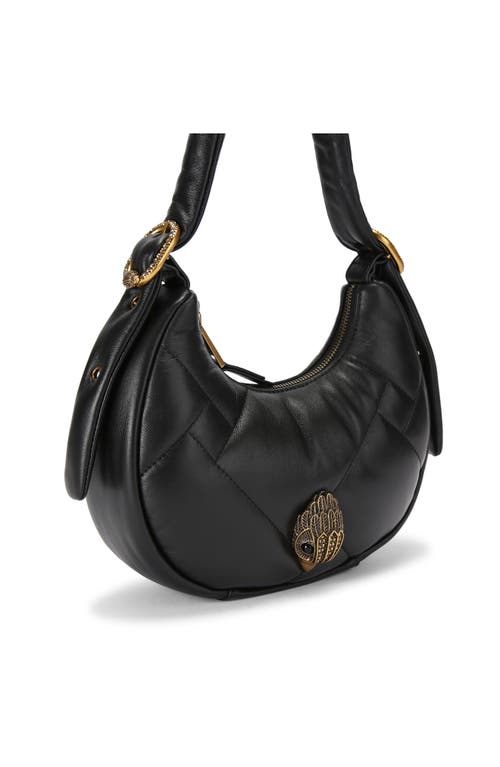 Shop Kurt Geiger London Small Kensington Puff Quilted Leather Hobo Bag In Black