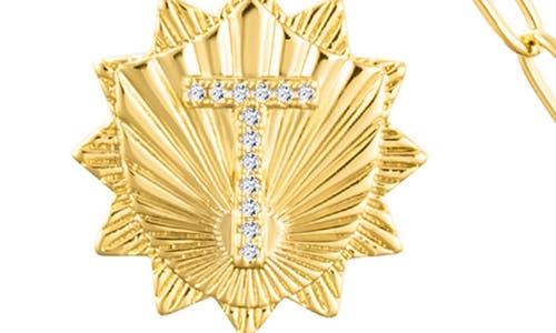 Adornia Initial Cz Pendant Toggle Necklace In Gold-t