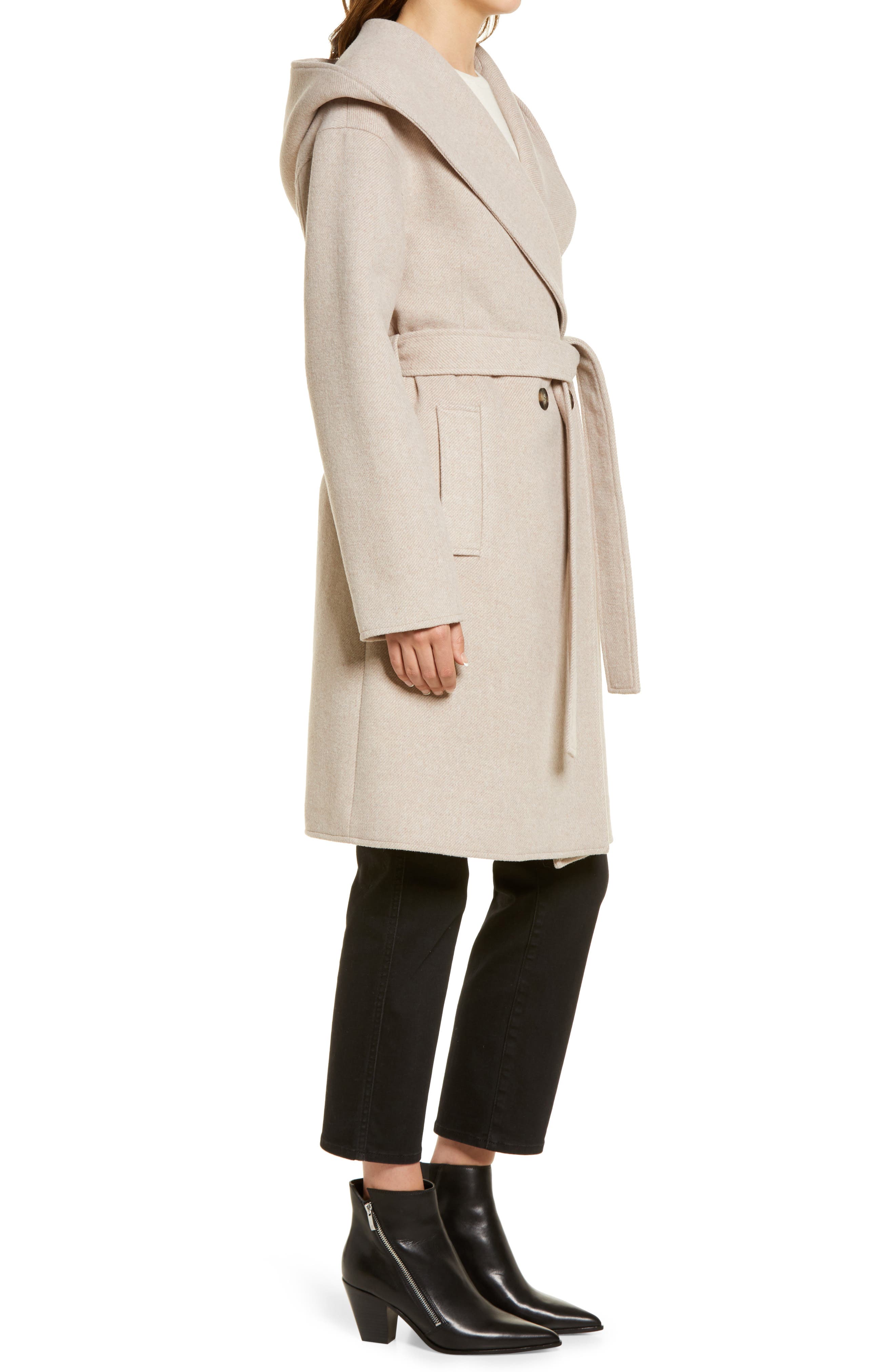 hooded wrap coat womens