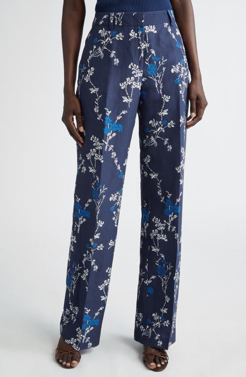 LAFAYETTE 148 LAFAYETTE 148 NEW YORK GATES FLORAL SILK & LINEN TROUSERS 