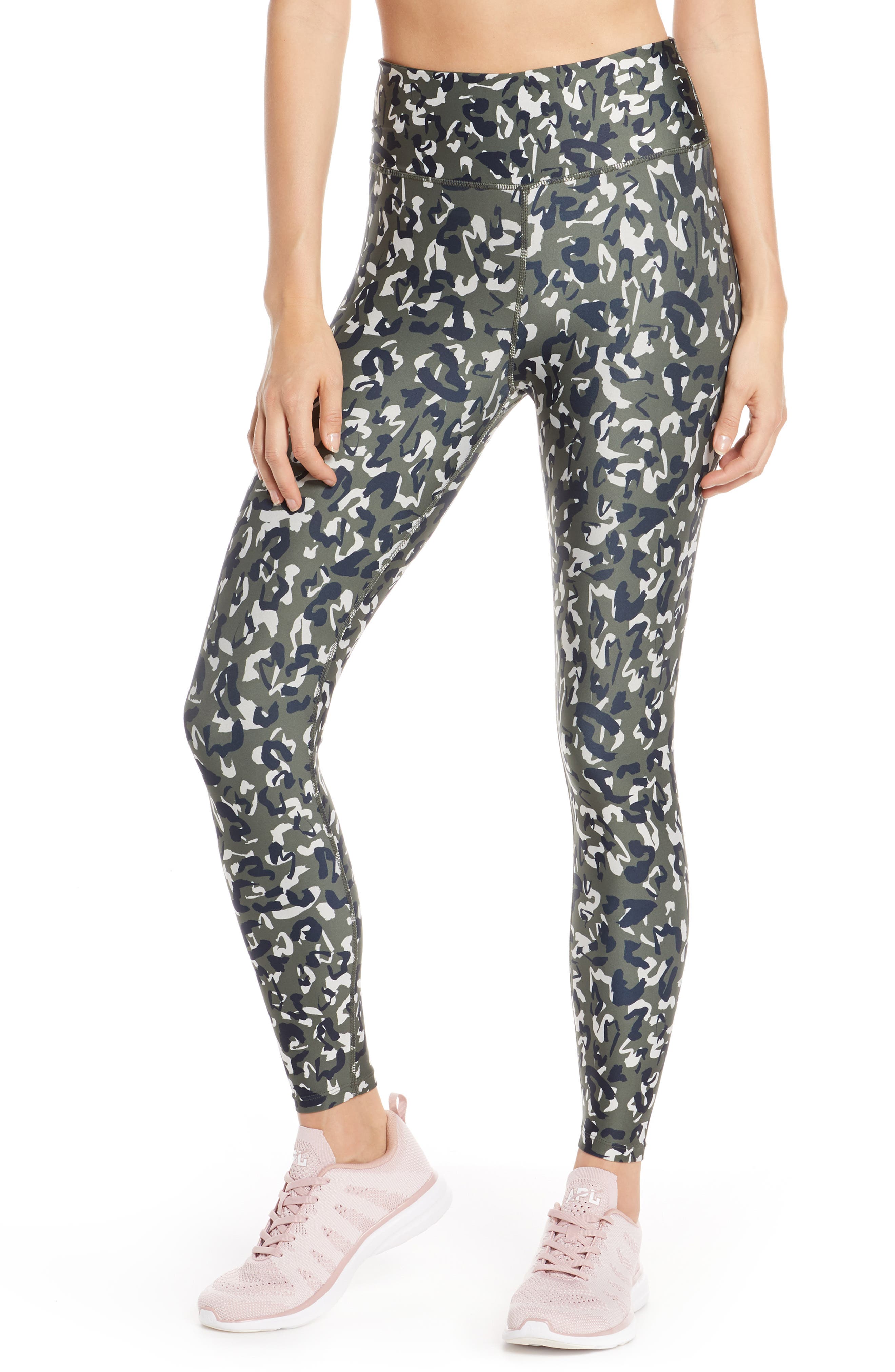 Soul By Soulcycle High Waist Leopard Camo Leggings, Green