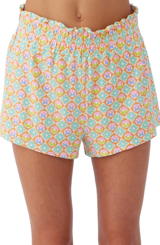 O'neill Kids' Gabi Floral Print Shorts In Pink Multi Colored