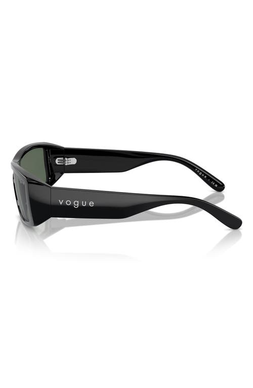 Shop Vogue 22mm Rectangular Sunglasses In Black