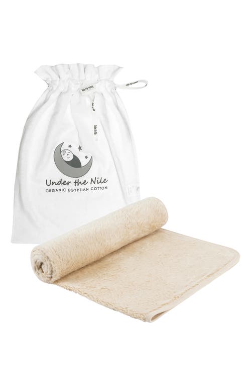 Under the Nile Organic Cotton Faux Fur Swaddle Blanket in Natural at Nordstrom