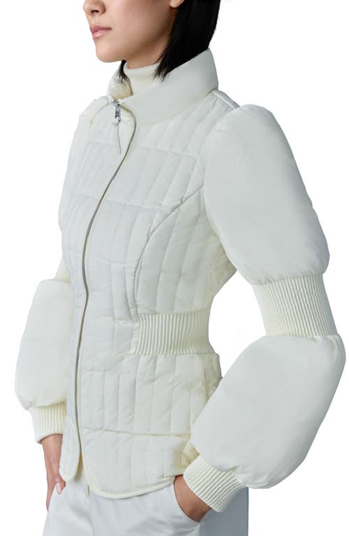 Mackage Felicia Puffer Jacket With Accentuated Sleeves In Cream