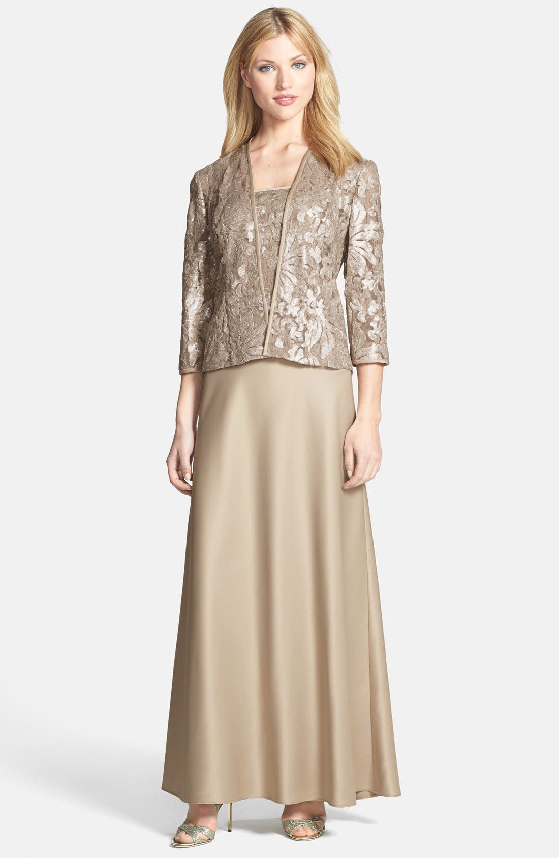 Alex Evenings Embellished Chiffon Gown & Jacket (Regular & Petite