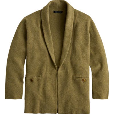 J.crew Camille Shawl Collar Sweater Blazer, Green