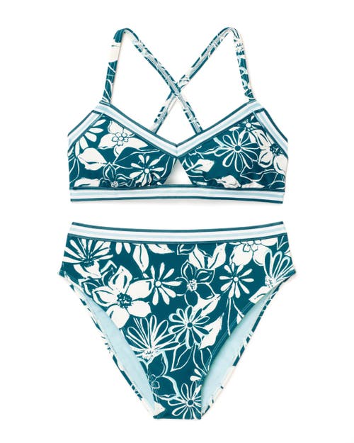 Shop Adore Me Gisele Swimwear High-waist Bikini Bottom In Floral Blue