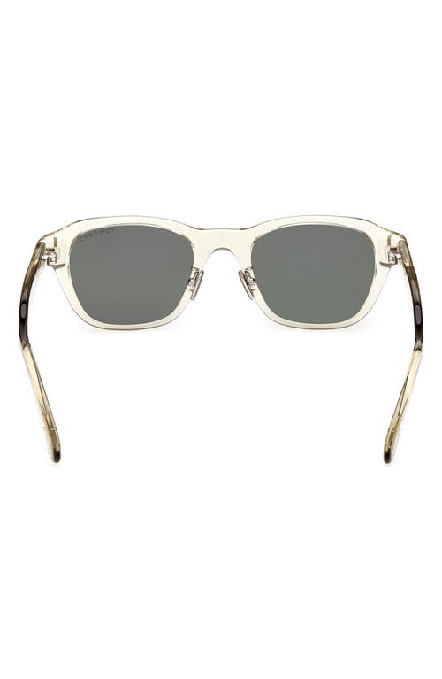 Shop Tom Ford 49mm Square Sunglasses In Shiny Light Green/green