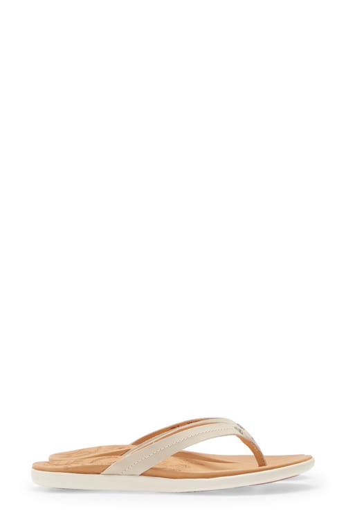 Olukai Honu Flip Flop In Tapa/golden Sand Leather