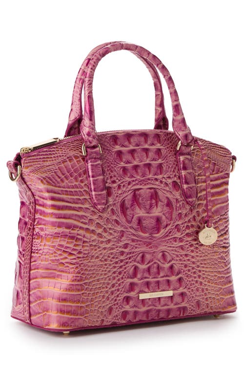 Shop Brahmin Duxbury Croc Embossed Leather Satchel In Rouge Blush