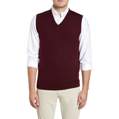 Nordstrom Shop Merino Wool Sweater Vest, Burgundy