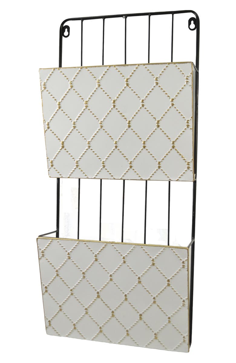Rope Quilted Double Pocket Storage Wall Hanging