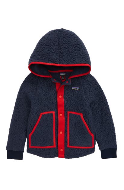 Patagonia Kids' Retro Pile Hooded Jacket In New Navy