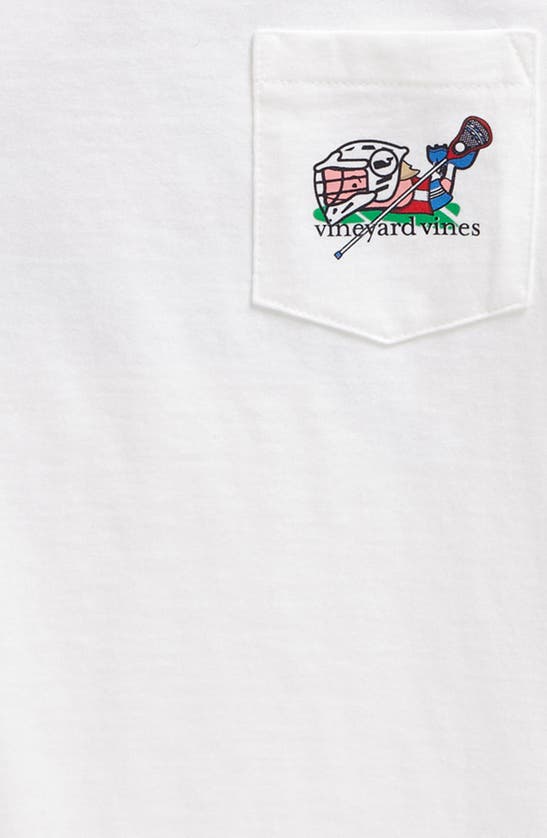 Shop Vineyard Vines Kids' Lax Player Whale Graphic T-shirt In White Cap