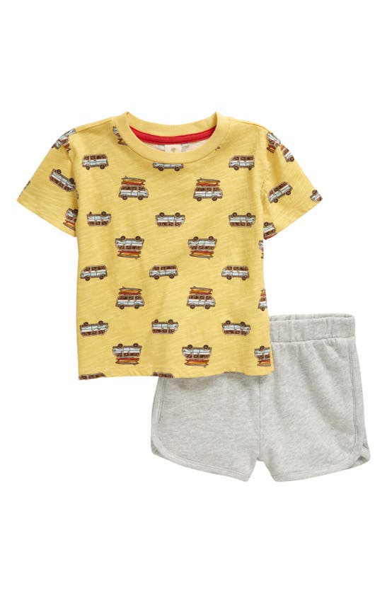 Shop Tucker + Tate Print Cotton T-shirt & Shorts Set In Yellow Beach Van- Grey