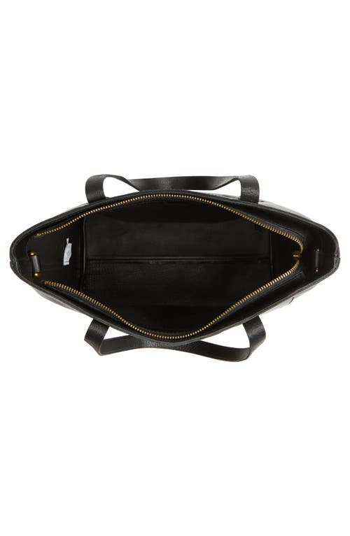 Madewell The Zip-top Medium Transport Leather Tote In True Black