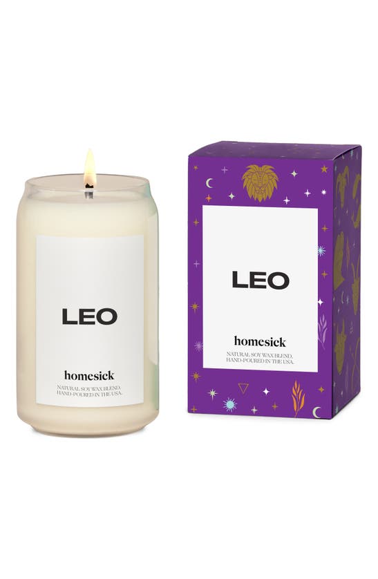 Homesick Leo Scented Candle In White