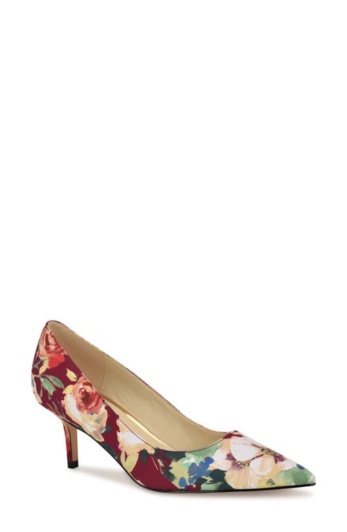 Shop Nine West Arlene Pointed Toe Pump In Red Floral Multi