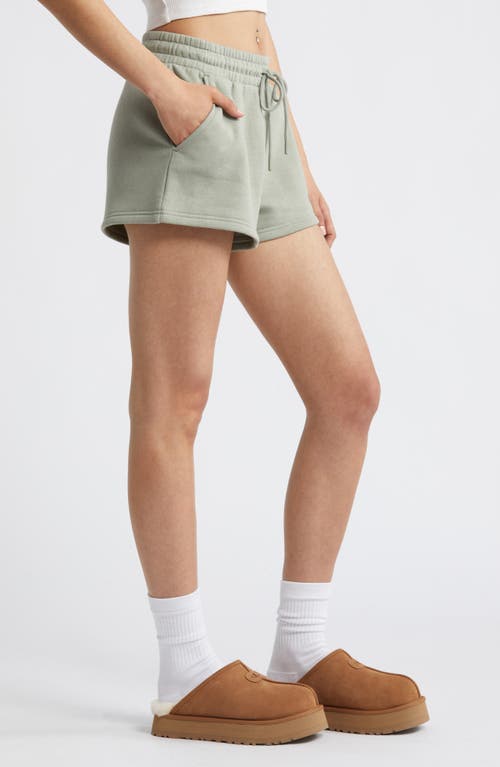 Shop Bp. Elastic Waist Fleece Shorts In Green Halo