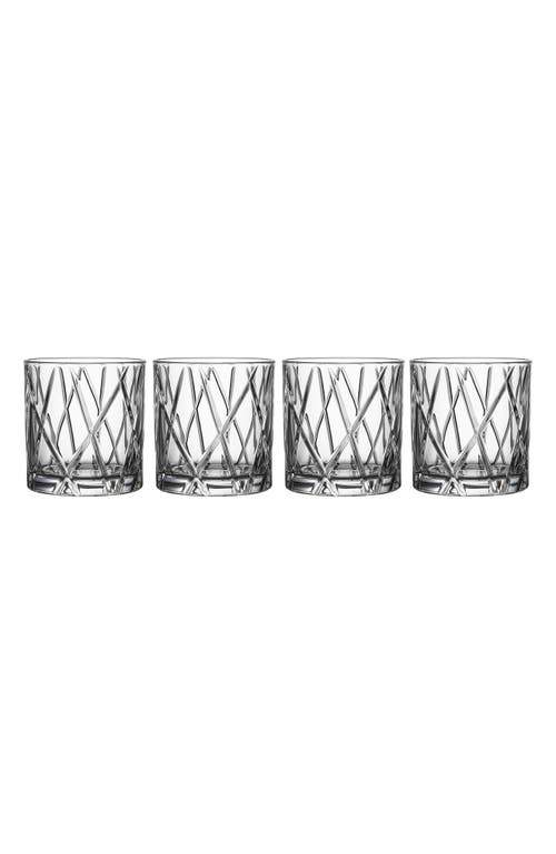 Orrefors City Set of 4 Crystal Double Old Fashioned Glasses in Clear at Nordstrom