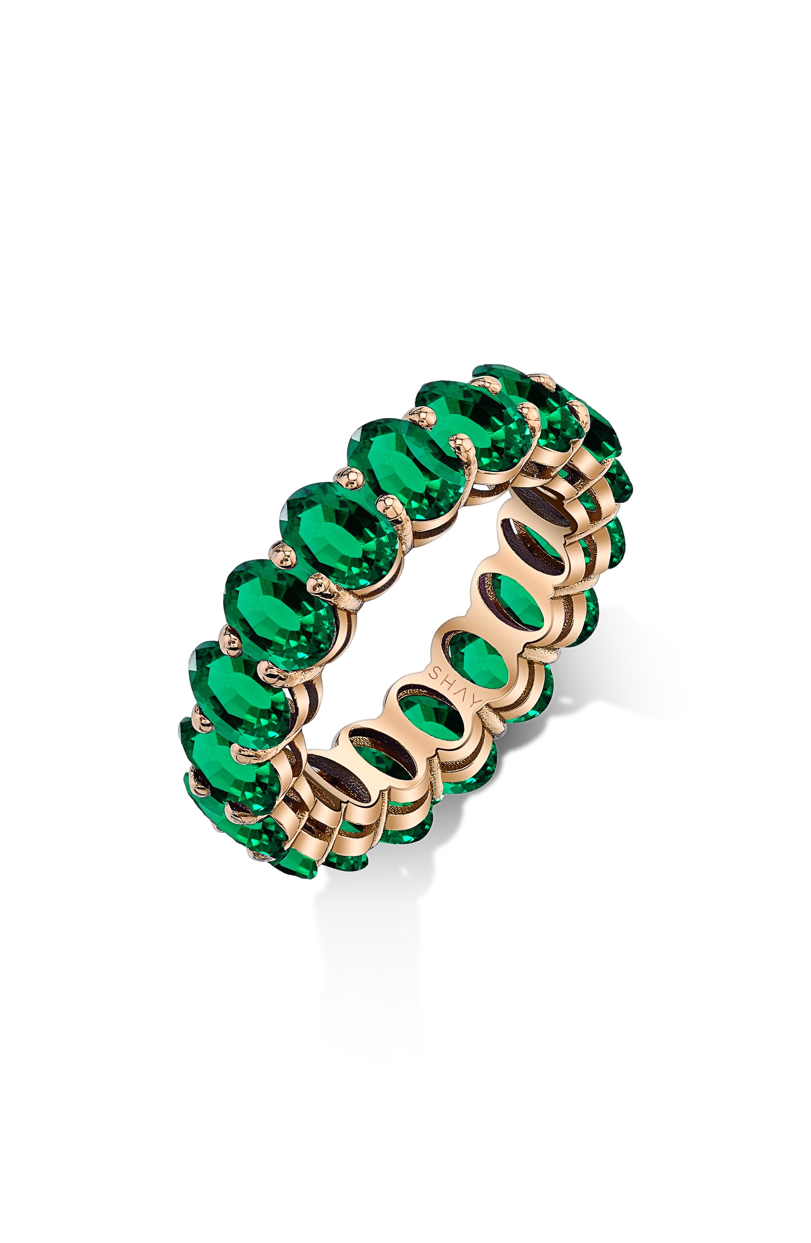 SHAY Emerald Eternity Ring in Rose Gold at Nordstrom, Size 5.5 Us