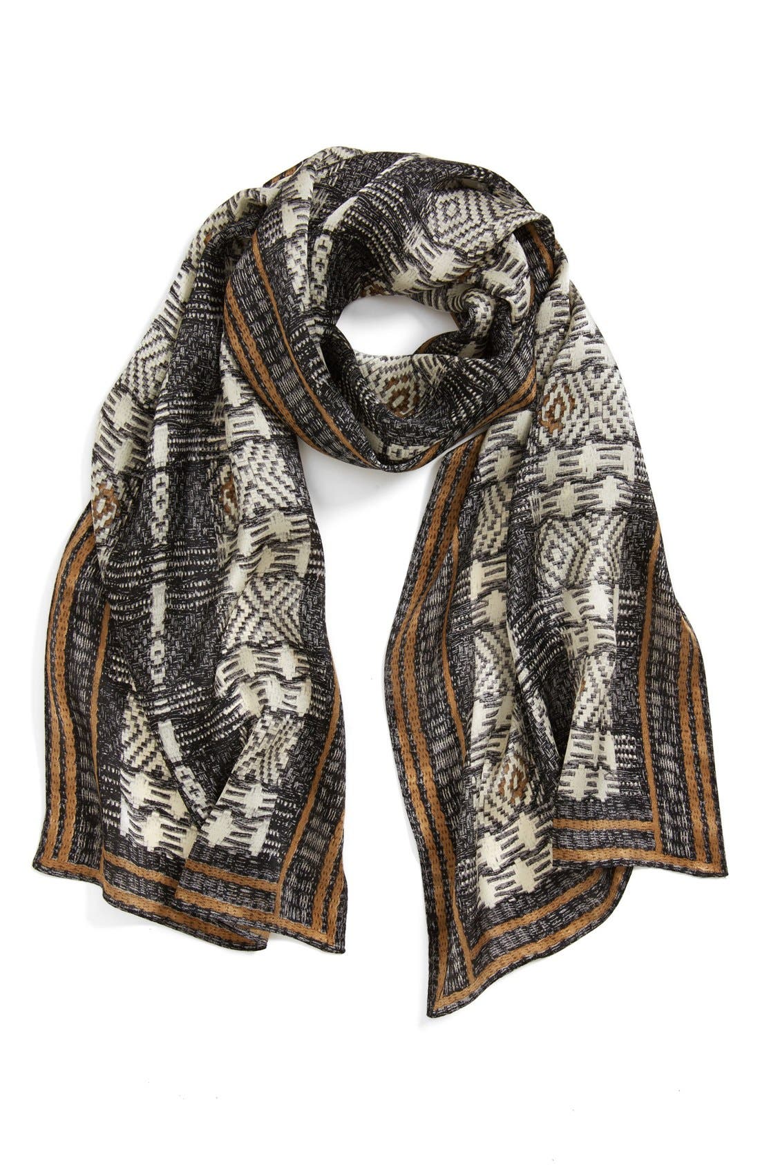 Echo Geometric Pattern Silk Scarf Nordstrom