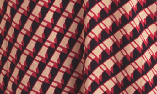 Favorite Daughter The Vineyard Geo Print Long Sleeve Midi Dress In Retro Rouge Hounds
