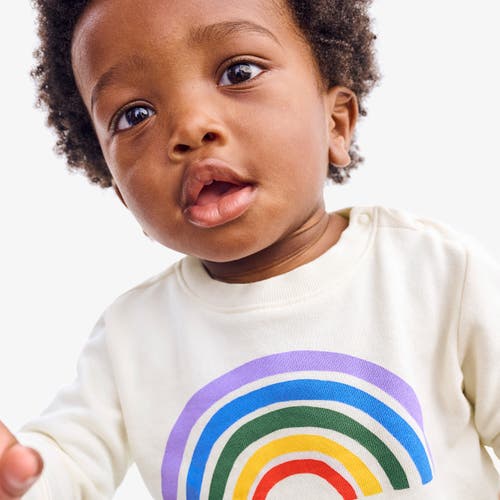 Primary Baby Rainbow Sweatshirt In Oat Rainbow Graphic