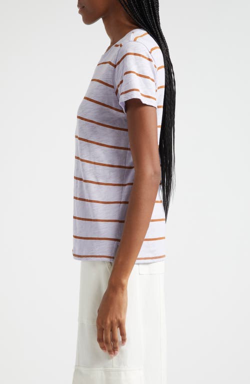 Shop Atm Anthony Thomas Melillo Schoolboy Stripe Slub Jersey Crewneck T-shirt In Skyflower/cornelian Stone