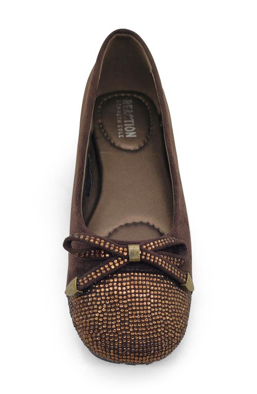 Reaction Kenneth Cole Ellie Ballet Flat In Chocolate Micro
