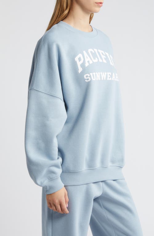 Shop Pacsun Arch Oversize Sweatshirt In Dusty Blue