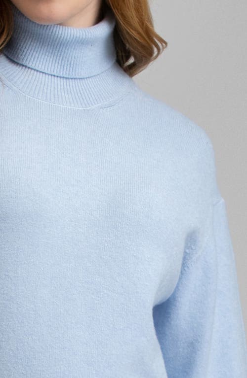 Shop Pietro Brunelli Turtleneck Maternity Sweater In Light/pastel Blue