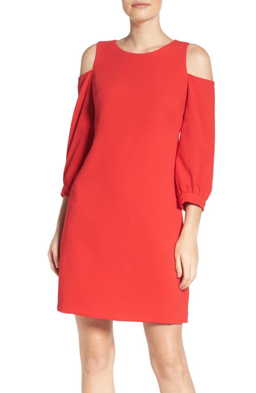 Eliza J Cold Shoulder Shift Dress in Red at Nordstrom, Size 16