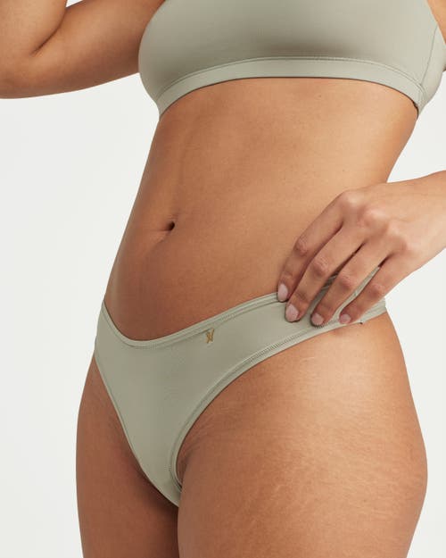 Shop Nudea The Stretch Dipped Thong In Sage Green