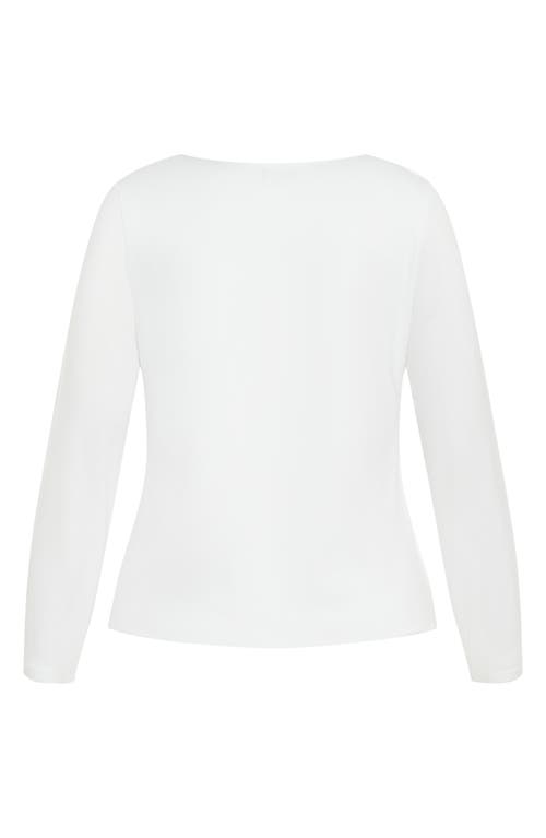 Shop City Chic Annie V-neck Top In White