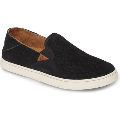 Olukai Pehuea Slip-On Sneaker, Black