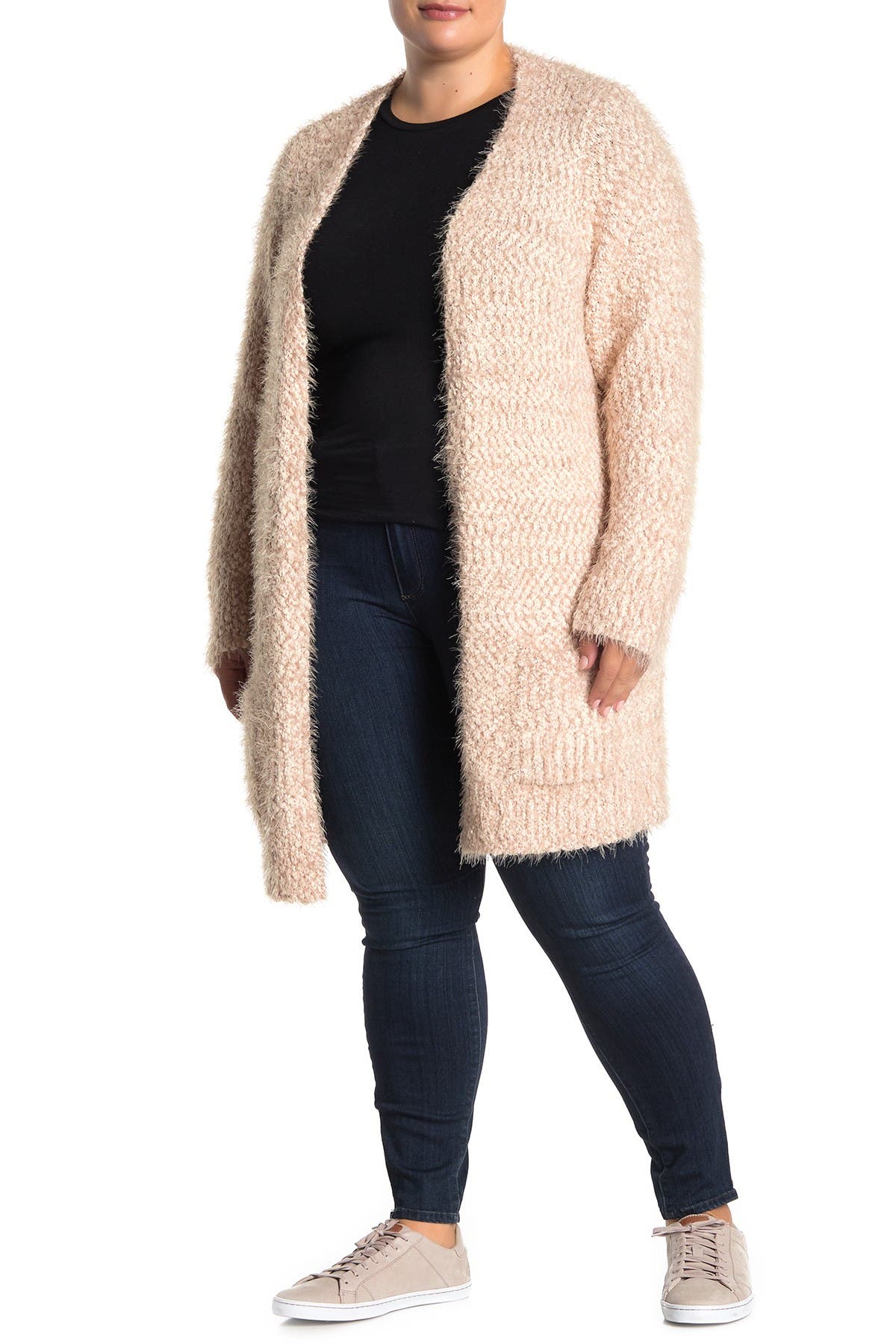 plus size eyelash cardigan