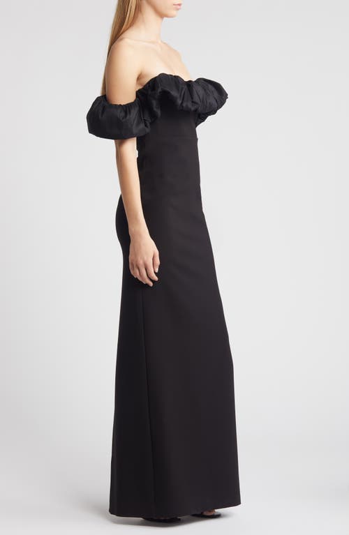 Shop Likely Griffin Off The Shoulder Gown In Black