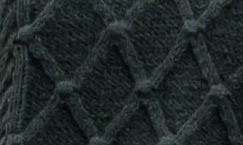 Blu Pepper Stripe V-neck Cable Knit Sweater In Hunter Green