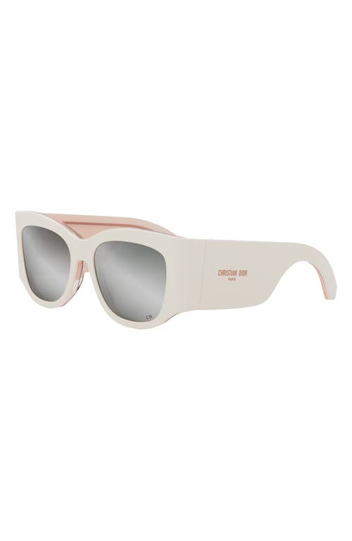 Shop Dior 54mm Nuit S1i Square Sunglasses In Ivory/smoke Mirror