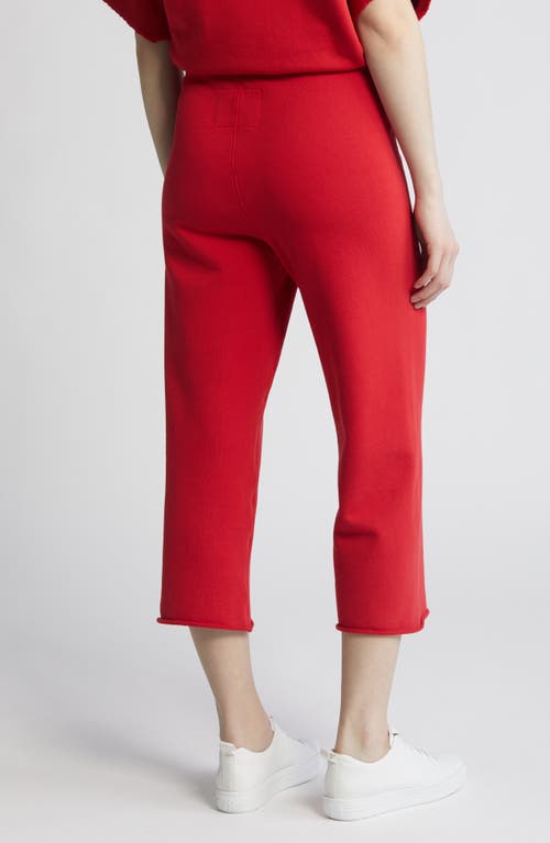 Shop Frank & Eileen Catherine Crop Wide Leg Sweatpants In Double Decker Red