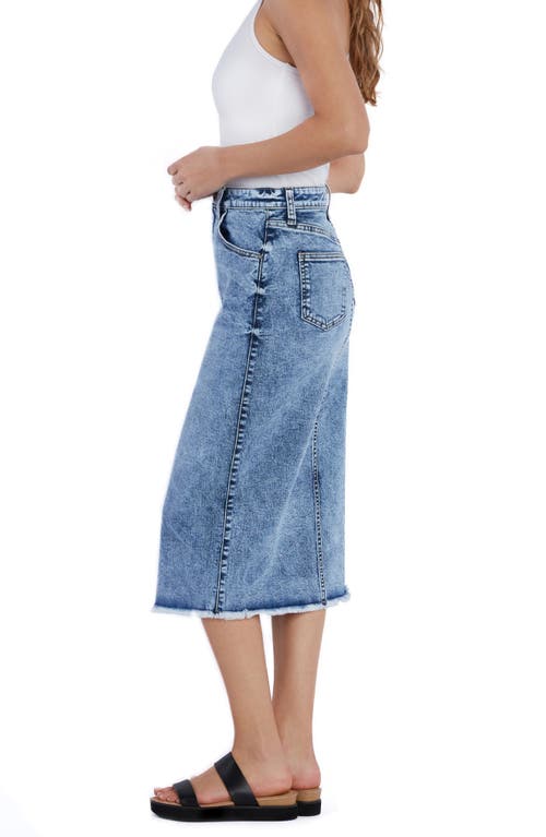 Wash Lab Denim Fresh Denim Midi Skirt In Fresh Blue