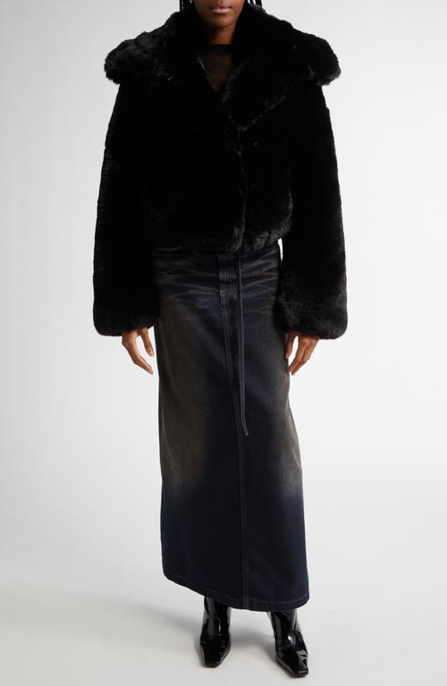 Shop Acne Studios Fluffy Faux Fur Jacket In Black